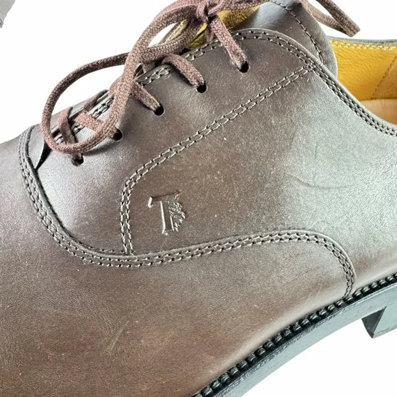 TOD\'S Brown Leather Mens Derby Lace Up Shoes Marked as Size 10 - 11 US TOD main image 4
